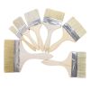 7 Pcs Assorted Size Bristle Paint Brushes Wood Handle Flat Latex Paint Brushes Cleaning Brushes