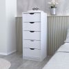 Logan White 5 Narrow Drawer Dresser