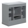 36" Bathroom Vanity with Sink Combo, One Cabinet and Six Drawers, Solid Wood and MDF Board, Grey