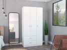 Rowaton 2-Drawer 3-Door Armoire White