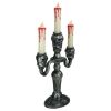 13.75" Antique Silver Skull Trio Halloween Candelabra