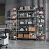 5 Tier 6000lbs Heavy Duty Adjustable Storage Rack Metal Shelf Wire Shelving Unit with Wheels & Shelf Liners - 82" H x 48" L x 24" D - Chrome