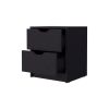 Logan Black 2-Drawer Nightstand