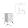 Velloc Single Bathroom Vanity, Double Door Cabinet, One Drawer -White