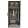 Ambery 180 Armoire, Two Shelves, Double Door, Metal Rod, One Drawer -Light Gray