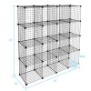 16-Cube Organizer Cube Storage Shelves Wire Cube Storage Origami Shelves Metal Grid Multifunction Shelving Unit Modular Cubbies Organizer Bookcase RT