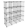 16-Cube Organizer Cube Storage Shelves Wire Cube Storage Origami Shelves Metal Grid Multifunction Shelving Unit Modular Cubbies Organizer Bookcase RT