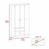 Rowaton 2-Drawer 3-Door Armoire White