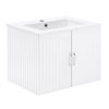 24" Floating Wall Mounted Bathroom Vanity with White Porcelain Sink and Soft Close Doors