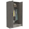 Ambery 180 Armoire, Two Shelves, Double Door, Metal Rod, One Drawer -Light Gray