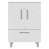 Velloc Single Bathroom Vanity, Double Door Cabinet, One Drawer -White