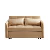 55.5"Twins Pull Out Sofa Bed Khaki Velvet