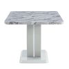 Table and chair set, modern minimalist marble textured rectangular dining table. Suitable for restaurants and living rooms. Soft cushion seats. F-1280