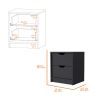 Logan Black 2-Drawer Nightstand