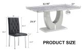 Table and chair set, modern minimalist marble textured rectangular dining table. Suitable for restaurants and living rooms. Soft cushion seats. F-1280