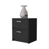 Caleb Black 2-Drawer Nightstand