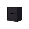 Logan Black 2-Drawer Nightstand