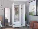 Rowaton 2-Drawer 3-Door Armoire White