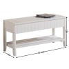 Quality Solid Wood Shoe Bench with Storage, White