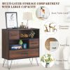 Multipurpose Sideboard Storage Cabinet with Metal Leg & Drawers