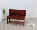 Quality Solid Wood Shoe Bench with Storage, Cherry