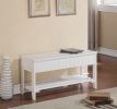 Quality Solid Wood Shoe Bench with Storage, White