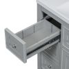 36" Bathroom Vanity with Sink Combo, One Cabinet and Six Drawers, Solid Wood and MDF Board, Grey