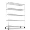 5 Tier 7500lbs Heavy Duty Adjustable Storage Rack Metal Shelf Wire Shelving Unit with Wheels & Shelf Liners - 82" H x 60" L x 24" D - Chrome