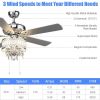 52 Inch Crystal Ceiling Fan Lamp w/ 5 Reversible Blades