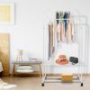 Garment Hanging Rack Clothing Hanging Rail Pillow Shoe Display Organizer Stand Rolling Wheel Clothes Organizer