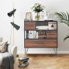 Multipurpose Sideboard Storage Cabinet with Metal Leg & Drawers