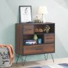 Multipurpose Sideboard Storage Cabinet with Metal Leg & Drawers