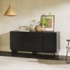 63" Scandi Sideboard with Beveled Drawers, Black