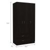 Rowaton 2-Drawer 3-Door Armoire Black Wengue