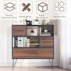 Multipurpose Sideboard Storage Cabinet with Metal Leg & Drawers