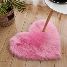 1pc Heart Shaped Area Rug, Plush Faux-Fur Carpet For Living Room & Bedroom, Home Decor Valentine's Day Decor 19.6in*23.6in/50cm*60cm (Color: Rose Red)