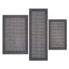 Machine Washable Faux Sisal Gray Indoor Accent Rug Set, 3-Piece Set