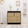 4 Drawers Rattan Cabinet,for Bedroom,Living Room,Dining Room,Hallways,Easy Assembly