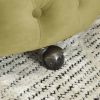 Velvet Upholstered Swivel Chair for Living Room, with Button Tufted Design and Movable Wheels, Including 3 Pillows