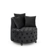 Velvet Upholstered Swivel Chair for Living Room, with Button Tufted Design and Movable Wheels, Including 3 Pillows