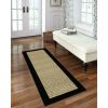 Machine Washable Faux Sisal Gray Indoor Accent Rug Set, 3-Piece Set